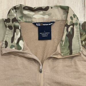 5.11 Tactical Multicam TDU Rapid Response 1/4 Zip Shirt Mens Large Long Sleeve